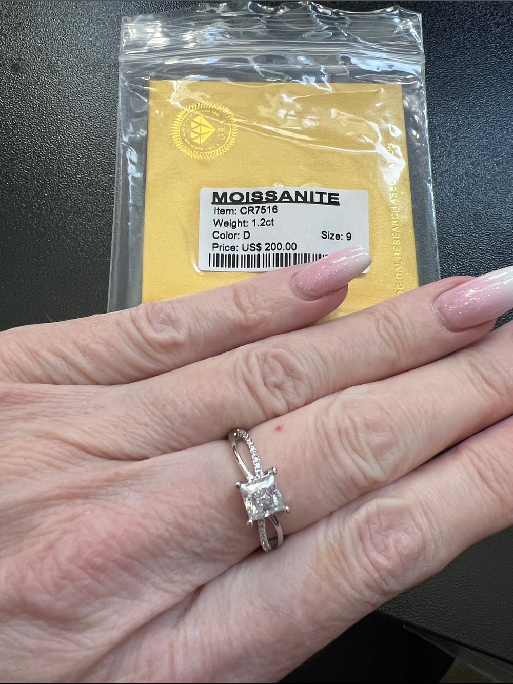 Princess-Cut Ring in Silver - Size 9